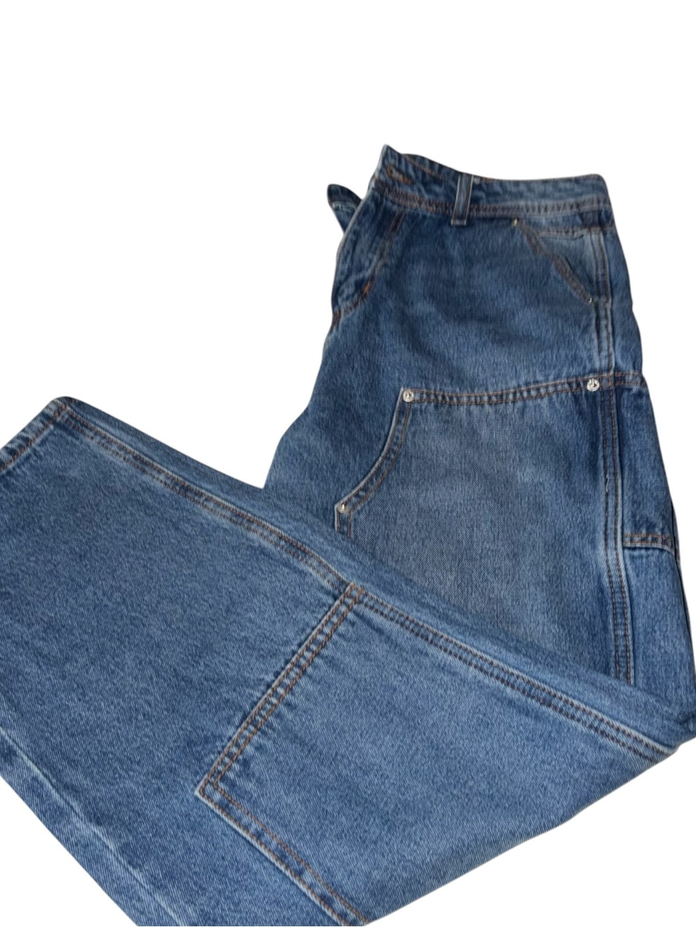 Monkey Ride ~ Jeans ~ Relaxed ~ Mid-Blue Denim ~ Carpenter-Style ~ Wide Legged - Picture 4 of 10